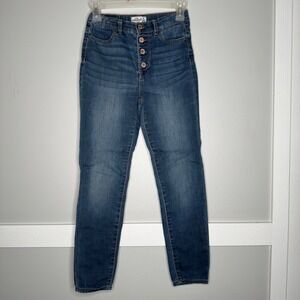 Jordache Super Skinny Jeans Kids 14 Slim Blue High Rise Button Fly Stretch